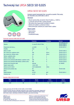 URSA SECO - technický list