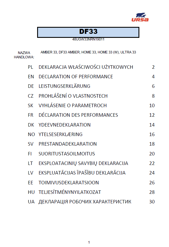 Vyhlásenie o parametroch