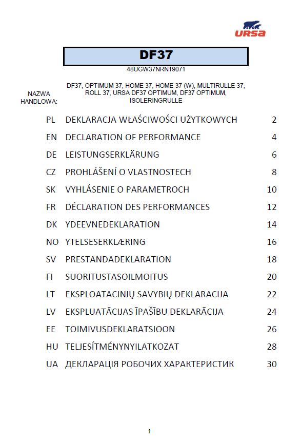 Vyhlásenie o parametroch