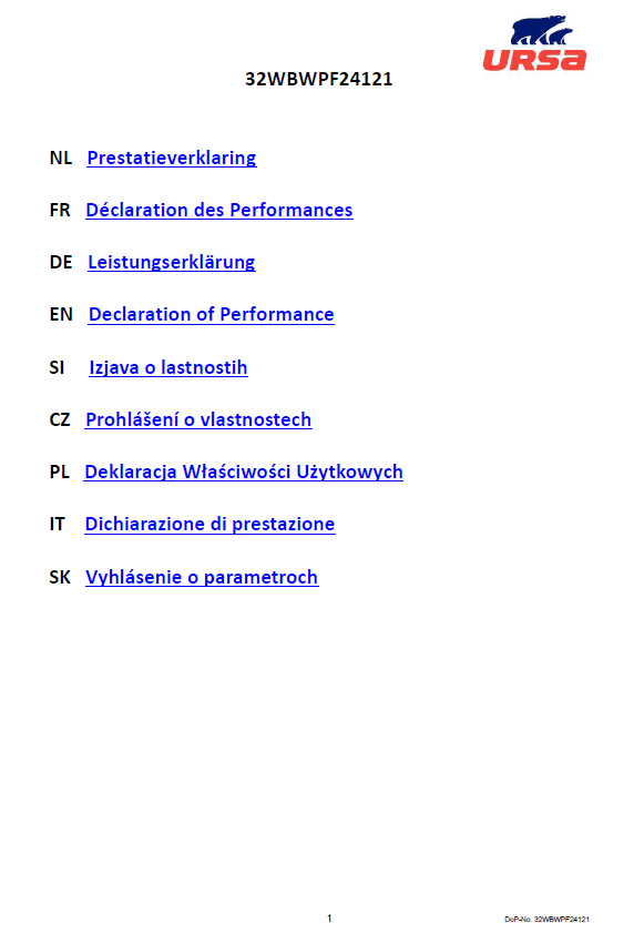Vyhlásenie o parametroch